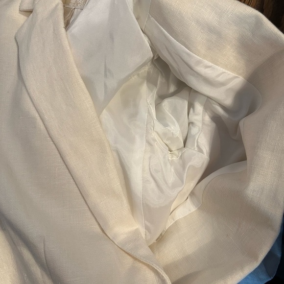 MICHAEL Michael Kors 100% Linen Cream + Black Classy Sophisticated Blazer Sz 2 - Picture 10 of 12